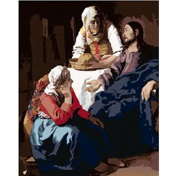 Diamondi - Diamantové malování - KRISTUS U MARIE A MARTY (J. VERMEER), 40x50 cm, Vypnuté plátno na r (606487B)