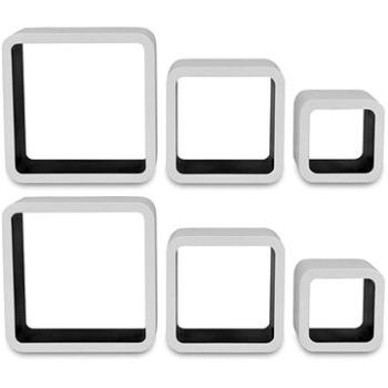 Nástěnné police krychlové 6 ks bílé a černé 275983 (1468,18)