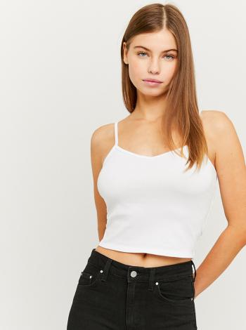 Bílý crop top s pásky na zádech TALLY WEiJL