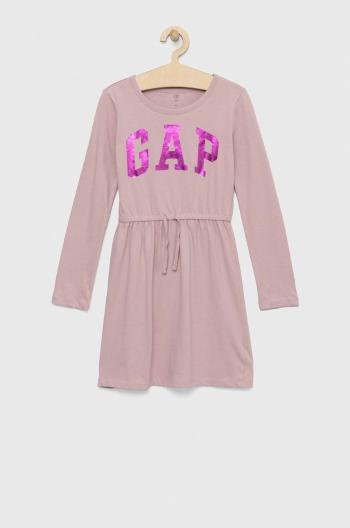 Dětské bavlněné šaty GAP růžová barva, mini
