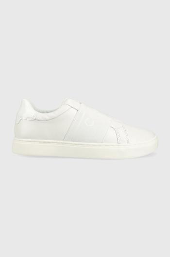 Kožené sneakers boty Calvin Klein bílá barva