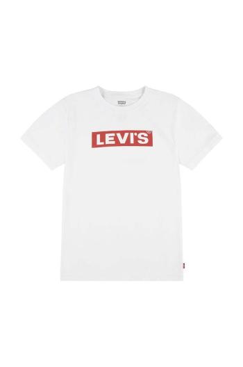 Dětské tričko Levi's BOXTAB TEE bílá barva, s potiskem, 9EJ764