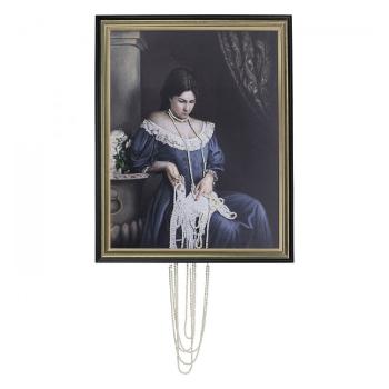 Olejomalba v rámu Dáma s perlami 100 × 80 cm