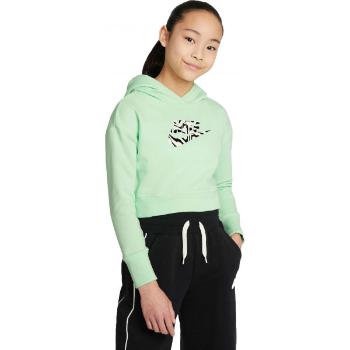 Nike NSW CROP HOODIE FILL Dívčí mikina, světle zelená, velikost S