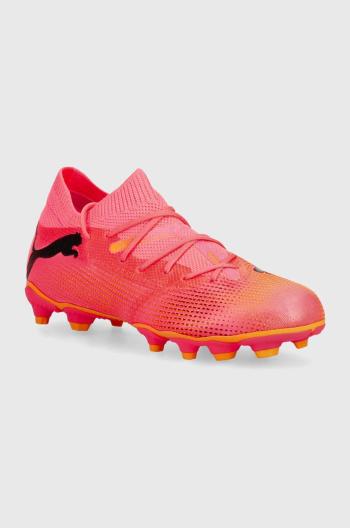 Dětské kopačky Puma FUTURE 7 MATCH FG/AG Jr růžová barva