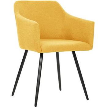 Jídelní židle 2 ks žluté textil (323100)
