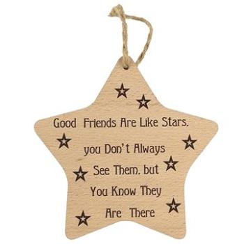 AMADEA Dřevěná dekorace hvězda Good Friends Are Like Stars ..16cm (37855-00)