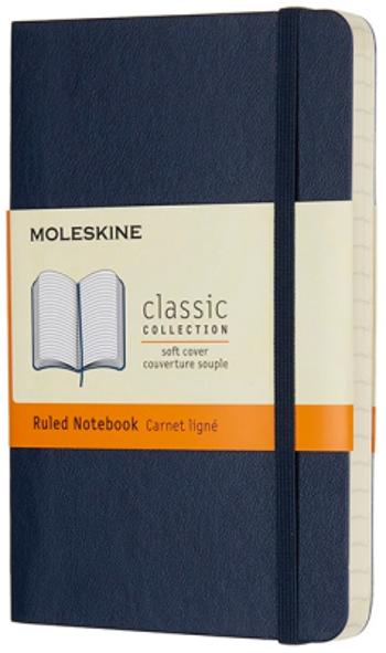 Moleskine - zápisník měkký, linkovaný, modrý S