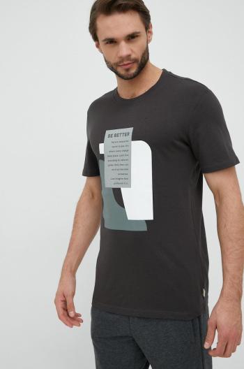 Bavlněné tričko Outhorn šedá barva, s potiskem