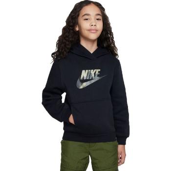 Nike CLUB FLEECE Dívčí mikina, černá, velikost