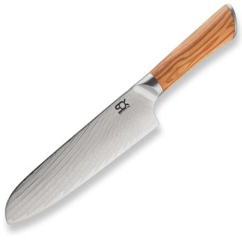 Santoku nůž SOK OLIVE SUNSHINE DAMASCUS Dellinger 17,5 cm
