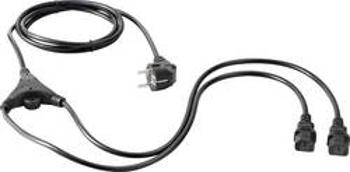 Síťový Y kabel s IEC zásuvkou Basetech BT-1886927, 2.35 m, černá