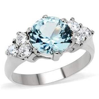 Šperky4U Ocelový prsten s tyrkysovým kamenem - velikost 60 - AL-0102-60