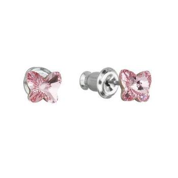 Náušnice bižuterie se Swarovski krystaly růžový motýl 51049.3, light, rose