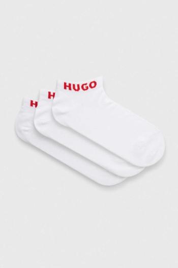 Ponožky HUGO 3-pack pánské, bílá barva, 50516405