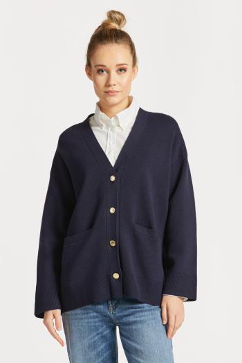 SVETR GANT RELAXED V-NECK CARDIGAN modrá S