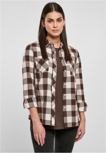 Urban Classics Ladies Turnup Checked Flanell Shirt pink/brown - XS