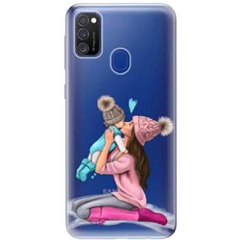 iSaprio Kissing Mom - Brunette and Boy pro Samsung Galaxy M21 (kmbruboy-TPU3_M21)