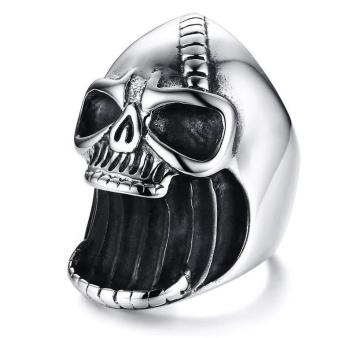 Ziskoun Prsten - lebka z chirurgické oceli ve stříbrné barvě SR141 Velikost: 10