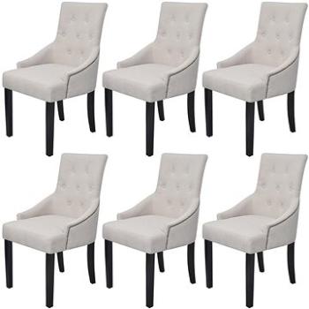 Jídelní židle 6 ks krémově šedé textil (272507)