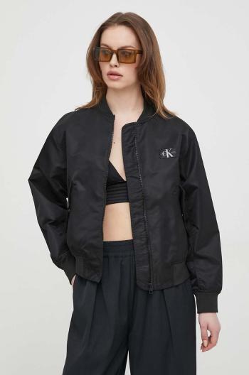 Bomber bunda Calvin Klein Jeans černá barva, přechodná, J20J223034