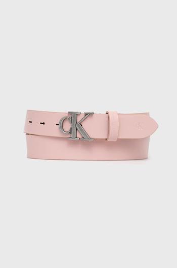 Kožený pásek Calvin Klein Jeans dámský, růžová barva