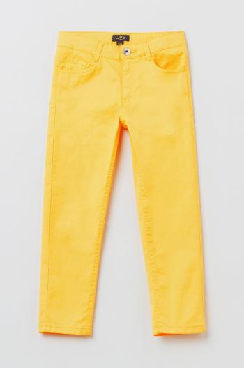 Dětské kalhoty OVS žlutá barva, hladké