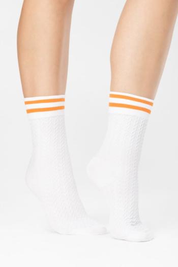 Oranžovo-bílé ponožky Player 80DEN