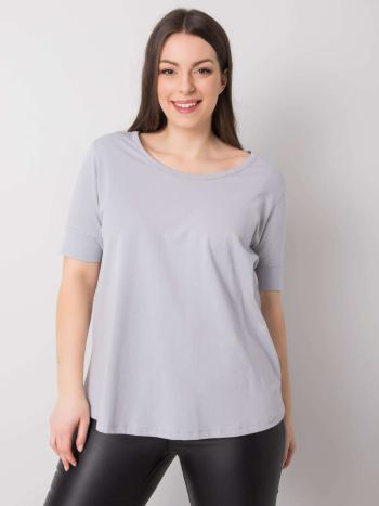 SVĚTLE ŠEDÉ DÁMSKÉ BASIC TRIČKO -RV-TS-6330.92P-GREY Velikost: 2XL