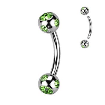 Šperky4U Piercing do obočí - kulička s kamínky - OB01093-G