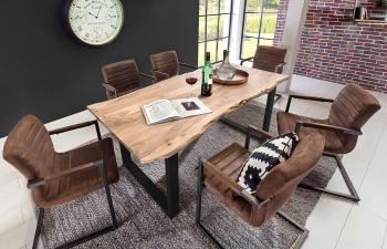 Jídelní stůl TABLES & BENCHES CURVE-RECTANGLE – 120 × 80 × 77 cm