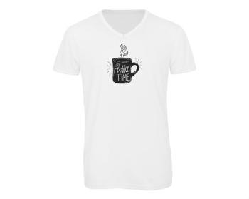 Pánské triko s výstřihem do V Coffee time