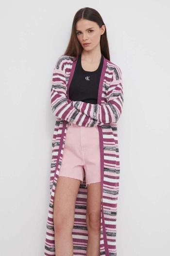 Kardigan Pepe Jeans GIOVANNA CARDIGAN dámský, růžová barva, lehký, PL702138