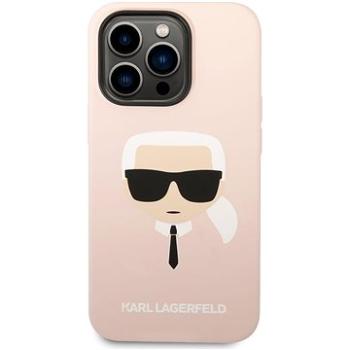 Karl Lagerfeld MagSafe Kompatibilní Kryt Liquid Silicone Karl Head pro iPhone 14 Pro Max Pink (KLHMP14XSLKHLP)