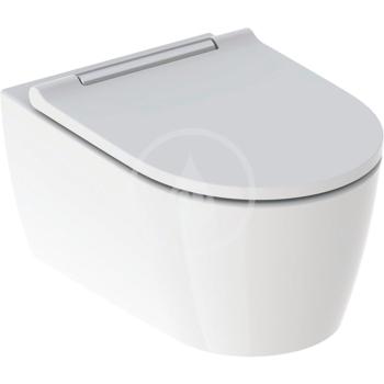 GEBERIT ONE Závěsné WC se sedátkem softclose, TurboFlush, KeraTect, bílá/chrom 500.202.01.1