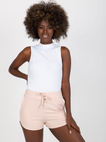 BÍLÝ ŽEBROVANÝ CROP TOP -AP-TP-110.79-WHITE Velikost: L