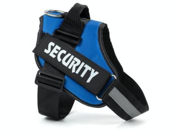 Vsepropejska Security modrý postroj pro psa | 51 – 115 cm Barva: Modrá, Obvod hrudníku: 51 - 66 cm