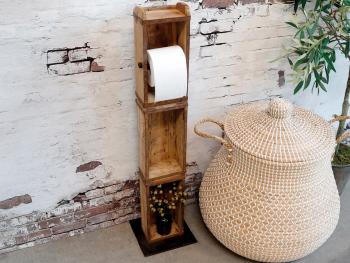 Dřevěný hnědý antik stojan na toaletní papír Brick Moulds - 15*95*10 cm 41048300 (41483-00)
