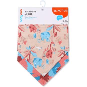 BabyOno Be Active Bandana Bib bryndák pro děti od narození Jungle 2 ks