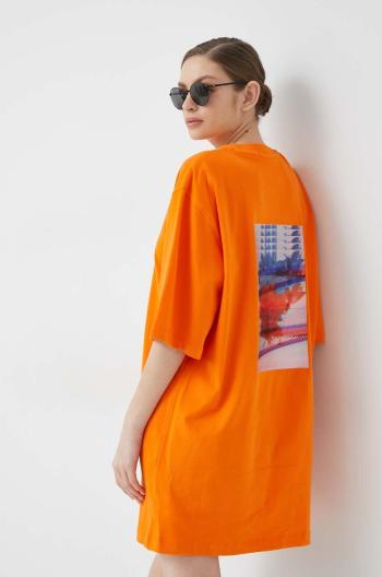 Šaty Calvin Klein Jeans oranžová barva, mini, oversize