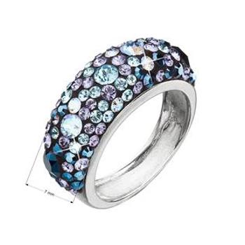 EVOLUTION GROUP CZ Stříbrný prsten s kameny Crystals from Swarovski® Blue Style, - velikost 56 - 35031.3