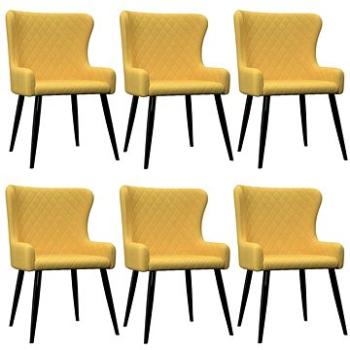 Jídelní židle 6 ks žluté textil (278820)