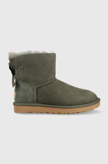 Semišové sněhule UGG W Mini Bailey Bow Ii zelená barva