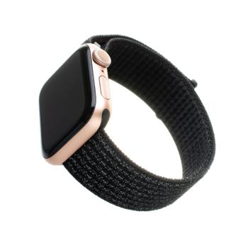 Fixed Nylonový řemínek Nylon Strap pro Apple Watch 44mm/ Watch 42 mm reflexně černý