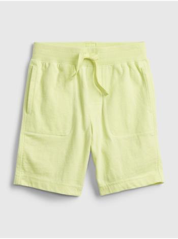 Žluté klučičí dětské kraťasy 100% organic cotton mix and match pull-on shorts