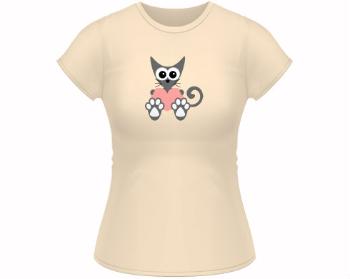 Dámské tričko Classic Kočka a srdce