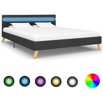 Rám postele s LED světlem tmavě šedý textil 120x200 cm (284842)