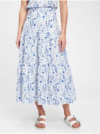 Modrá dámská sukně tiered maxi skirt