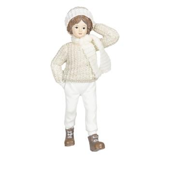 Dekorační figurka děvčete v pleteném svetru Bebe - 8*4*17 cm 6PR3058