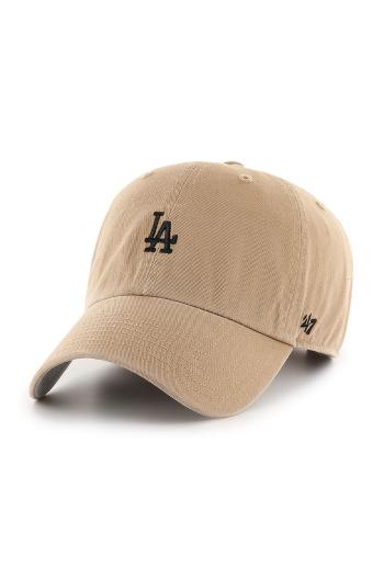 Čepice 47brand Los Angeles Dodgers béžová barva, s aplikací